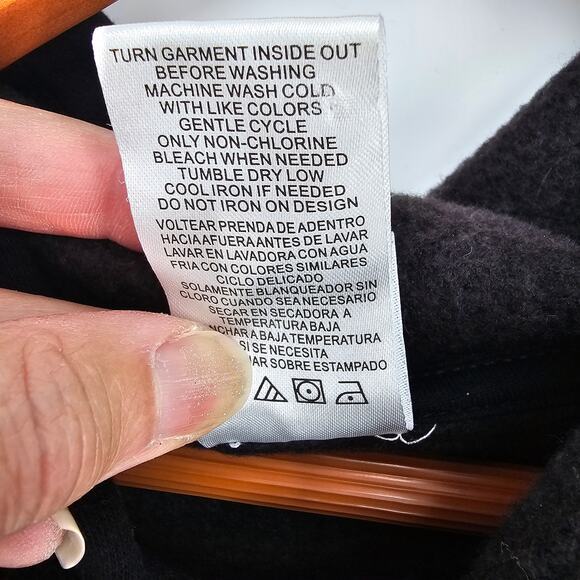 Peanuts Snoopy Dog Embroidered Graphic Black Pullover Sweatshirt Hoodie XL - Picture 8 of 8